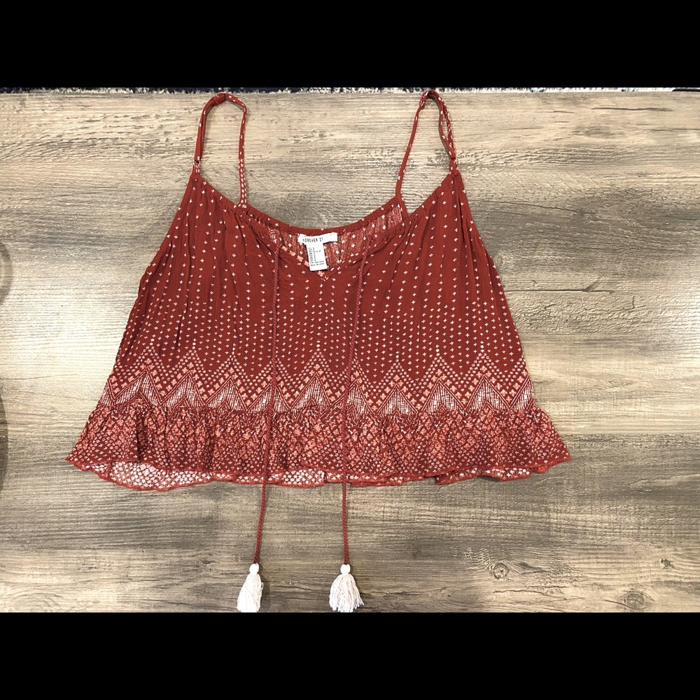 Womens forever 21 flowy cropped tank